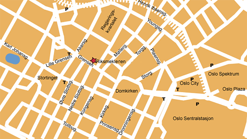 Kart over Oslo sentrum